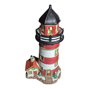 Santa's Workbench "Bayside Lighthouse" Lighted Christmas Village Great Condition